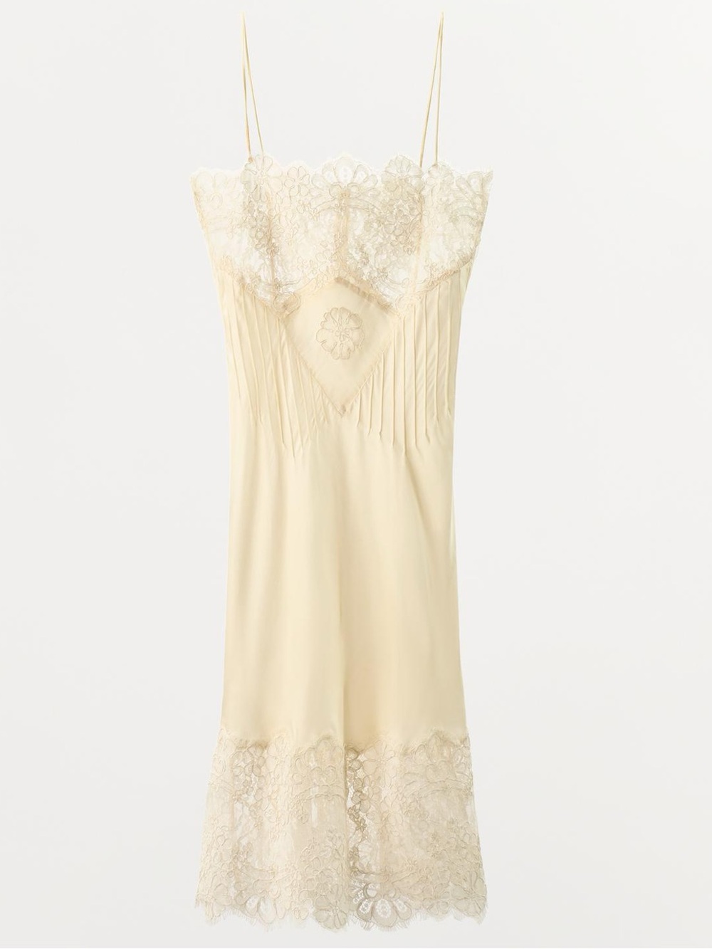SATIN LACE SLIP DRESS
Zara Cream Lace-Trim Satin Slip Dress - Picture 7 of 12